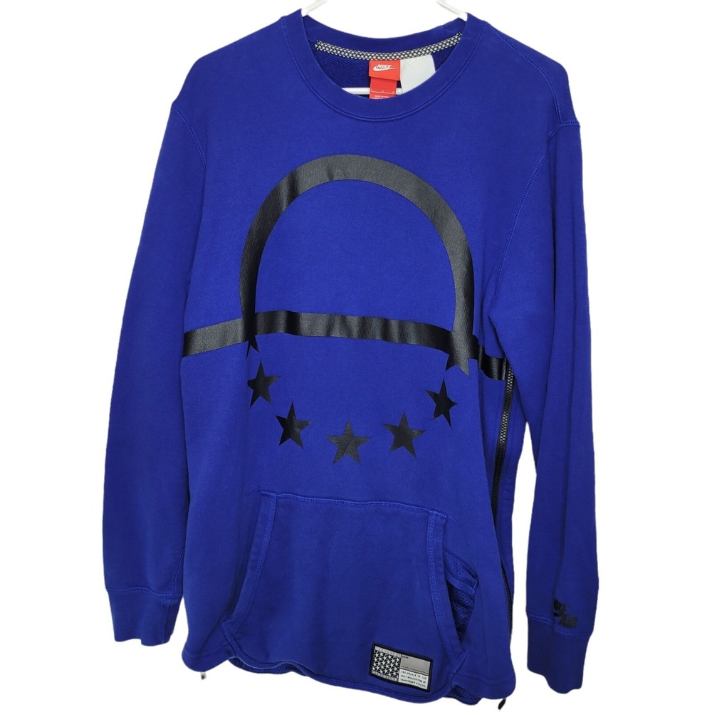 Nike Air Sweatshirt Men's Size Large Side Zip Pocket Official Athletics Blue